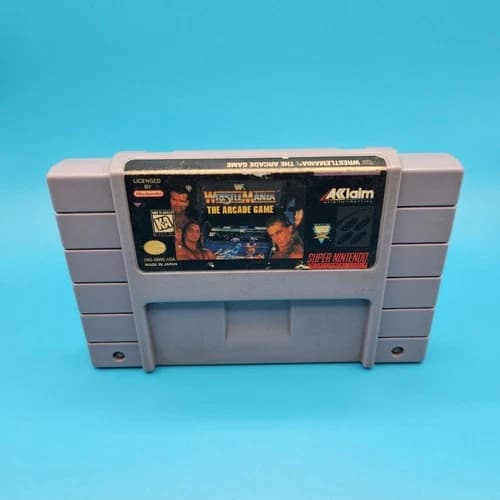 SNES WWF Wrestlemania The Arcade Game Super Nintendo Cartridge - Tested!