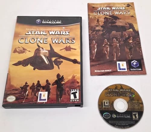 Star Wars: The Clone Wars (Nintendo GameCube, 2002) Complete Game CIB Tested