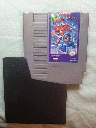 MEGA MAN 5 for Nintendo NES - GORGEOUS label - Tested and working great!