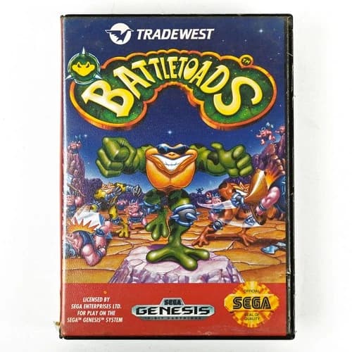Battletoads (Sega Genesis, 1991) CIB w/ Manual - Tested - Free Shipping -A