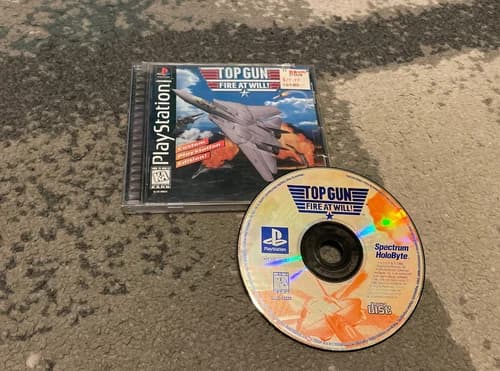 Top Gun Fire At Will Sony PlayStation 1 PS1 Black Label Complete CIB Tested