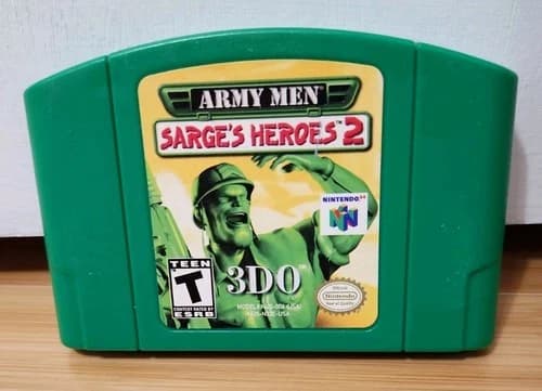 Army Men: Sarge's Heroes 2 (Nintendo 64, 2000) N64 Authentic Tested & Working