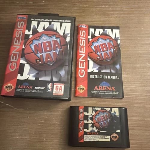 NBA Jam Sega Genesis 1994 CIB Tested and Working