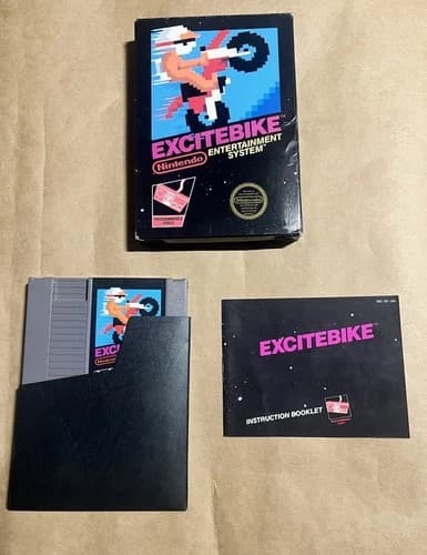 Excitebike Nes Cib Complete Nintendo Box Manual Game Tested Works