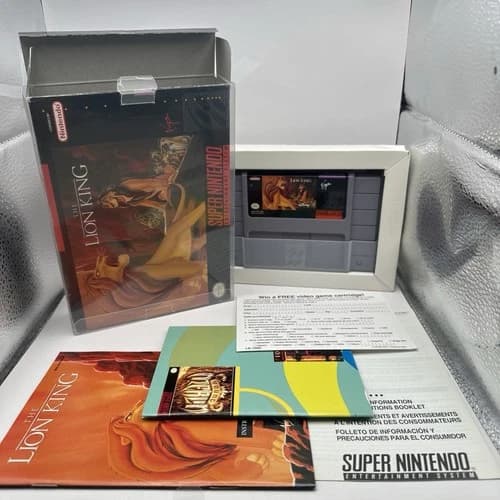 The Lion King Super Nintendo SNES CIB Complete Box Manual Reg Card PosterEXCELLE
