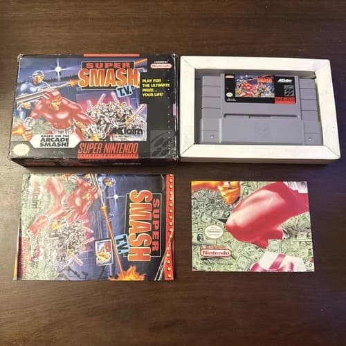 Super Smash T.V. (Super Nintendo SNES) Complete - Tested - Authentic