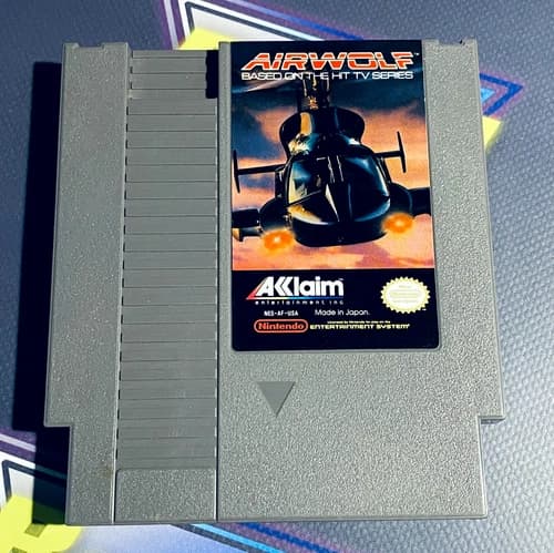Airwolf (Nintendo Entertainment System NES, 1989) Authentic Cartridge Tested