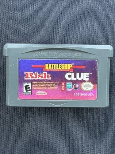 Battleship Risk Clue Hasbro 3 Game Nintendo GBA Gameboy Advance Tested Working