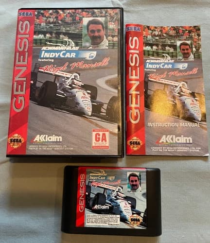 NEWMAN HAAS INDYCAR w/Nigel Mansell - Sega Genesis Video Game COMPLETE in Case!