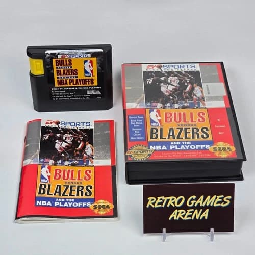 Bulls vs Blazers and the NBA Playoffs (Sega Genesis) CIB COMPLETE