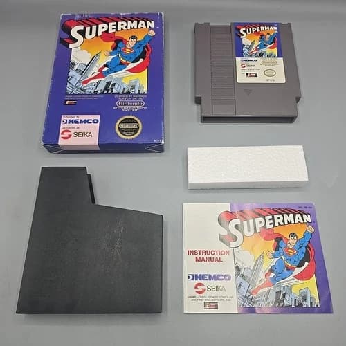 Superman (Nintendo NES, 1988) Kemco Complete With Manual CIB