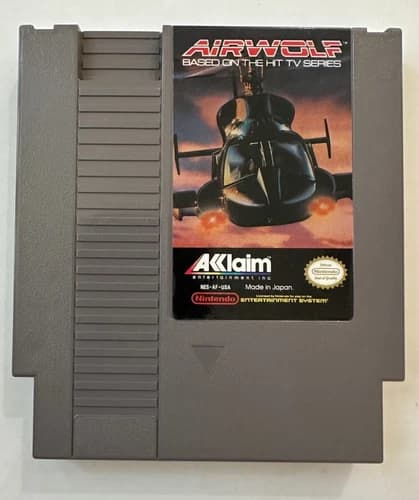 Airwolf NES Game Clean Label Tested Loose