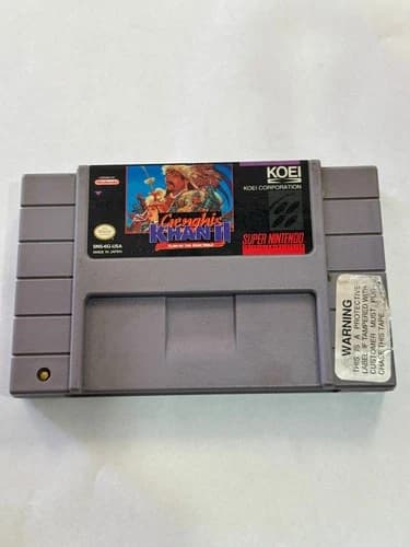 Genghis Khan II Clan Of The Gray Wolf Super Nintendo SNES Authentic Video game