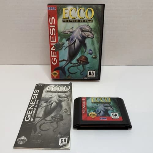 Ecco: The Tides of Time (Sega Genesis, 1994) Game Complete In Box CIB Tested