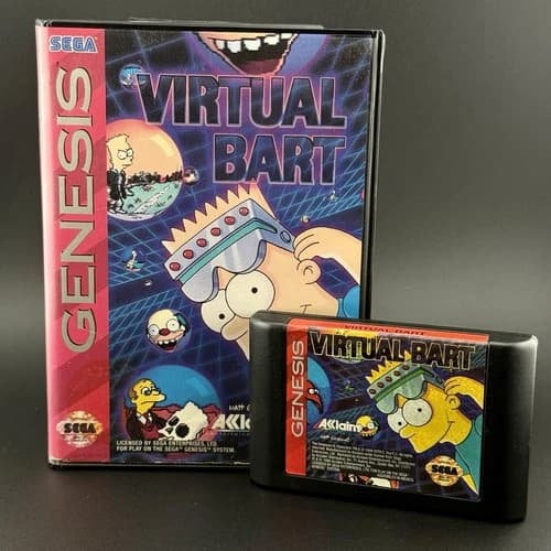 Virtual Bart The Simpsons Sega Genesis Tested Authentic Great Condition