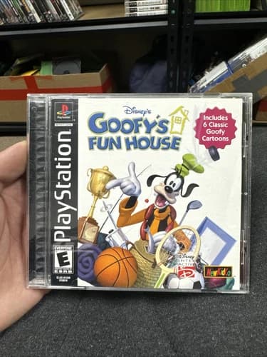 Disney's Goofy's Fun House (Sony PlayStation 1, 2001) Tested Cib Reg Card