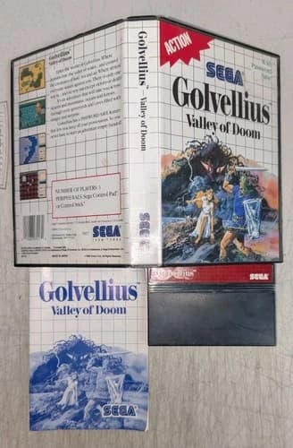 Golvellius Valley of Doom (Sega Master System) Complete w/ Case, Box Art, Manual