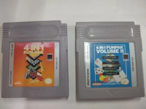 2 GameBoy Compilation Cartridges: 4-in-1 Fun Pak, AND 4-in-1 Fun Pak Volume II