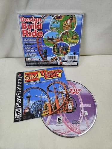 Sim Theme Park -Sony Playstation PS1- CIB Complete Tested Video Game