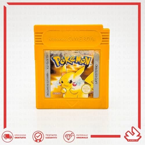 ORIGINAL YELLOW POKEMON 🇮🇹 ITALIAN NEW BATTERY - GOOD GAME BOY STICKER