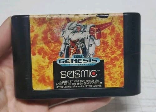 M.U.S.H.A. MUSHA (Sega Genesis, 1990) Game Cartridge Only, Worn Label - Tested