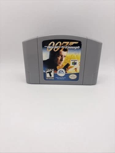 007 The World Is Not Enough (Nintendo 64, 1997) N64 Tested Works Gray Grey Rare