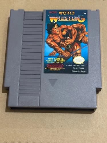 Nintendo NES Tecmo World Wrestling (Cleaned, Tested & Working)