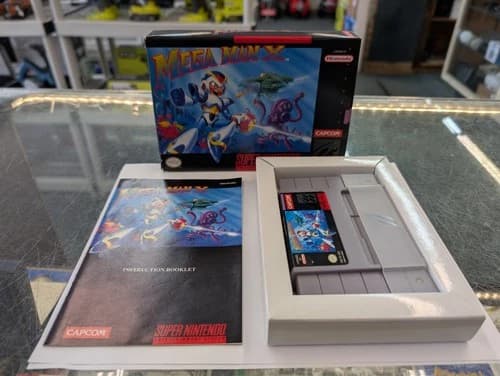 Mega Man X : Super Nintendo SNES Complete CIB Authentic **Tested and Works***