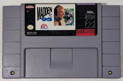 NFL Madden 95 Super Nintendo SNES Cleaned and Tested Working