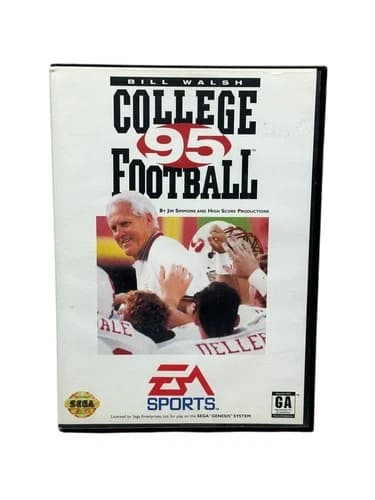 Bill Walsh College Football 95 (Sega Genesis, 1994) Complete and Tested