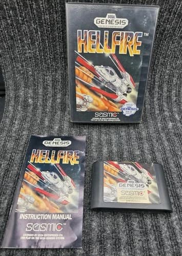 Hellfire Sega GENESIS Genuine Complete Box Case Manual Reg