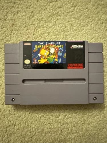 The Simpsons: Bart's Nightmare (Super Nintendo SNES, 1992) Game Only - Tested!