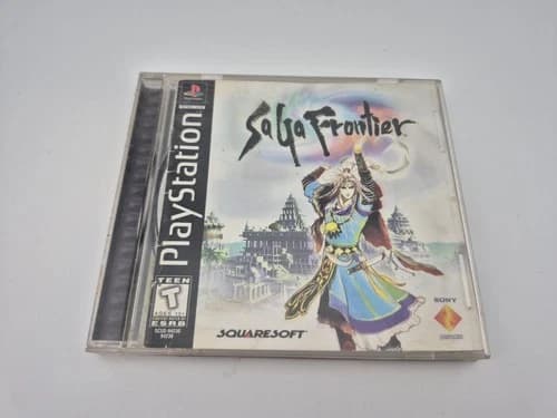 SaGa Frontier Squaresoft PS1 CIB Complete Black Label 1998 Sony PlayStation 1