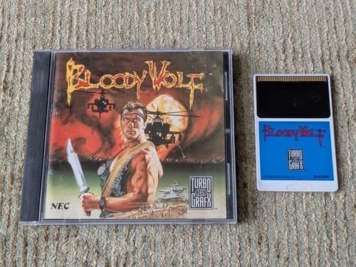 Bloody Wolf TurboGrafx 16 TG CIC Complete In Case Tested Working