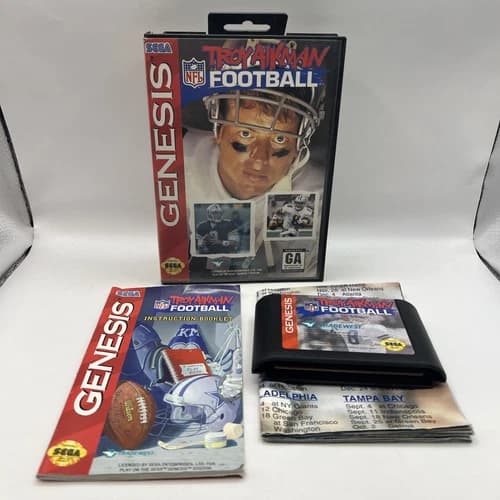 Troy Aikman NFL Football (Sega Genesis, 1994) CIB