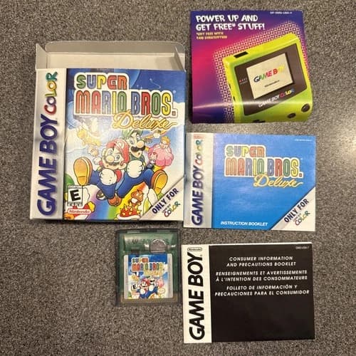 Super Mario Bros Deluxe Nintendo Game Boy Color 1999 Complete! Tested