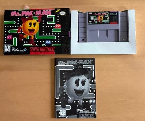Ms. Pac-Man Super Nintendo SNES CIB Complete w/ Manual And Box