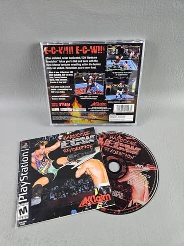 Hardcore ECW Revolution PlayStation Video Game Wrestling Multiplayer PS1 CIB