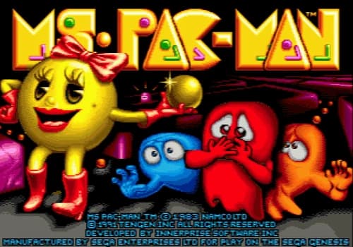 Ms. Pacman Pac-Man - Sega Genesis Game Complete