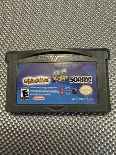 Sorry Aggravation Scrabble Junior Nintendo Game Boy Advance 2005 Tested
