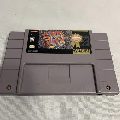 SimCity Nintendo SNES Super Nintendo Game Cartridge SNS-SC-USA Authentic Grey