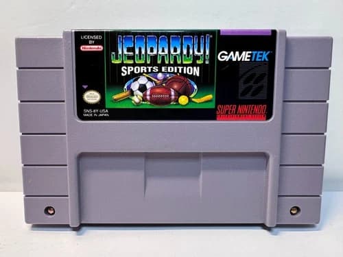 Jeopardy Sports Edition (Super Nintendo SNES, 1993) Authentic. Working.