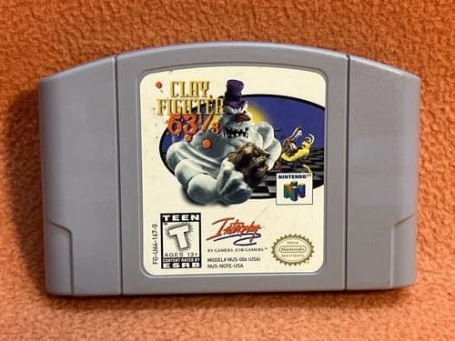 Clay Fighter Clayfighter 63 1/3 Nintendo 64 N64 Original Authentic Game Tested!