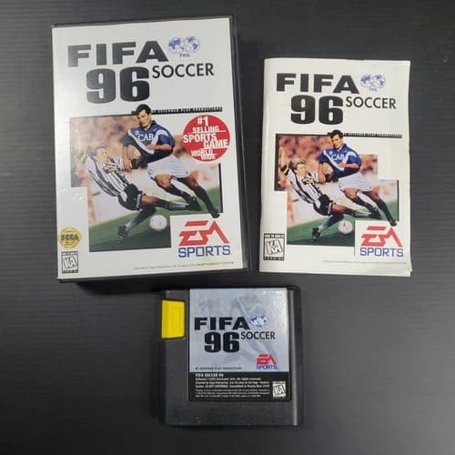 FIFA Soccer 96 (Sega Genesis, 1995) - CIB NEW! BAT. Authentic Cleaned & Tested