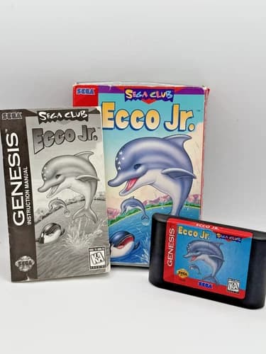 Ecco Jr Sega Genesis CIB Sega Club Box Manual Tested READ
