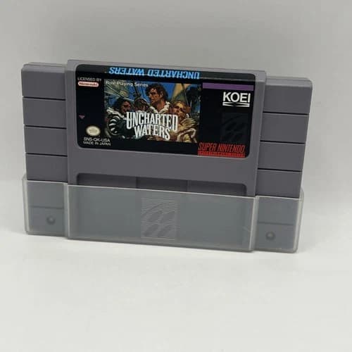 Super Nintendo Uncharted Waters 1992 SNES Cartridge Tested Working