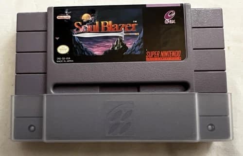 Original Soul Blazer Super Nintendo Enix SNES Game Cartridge Tested WORKS