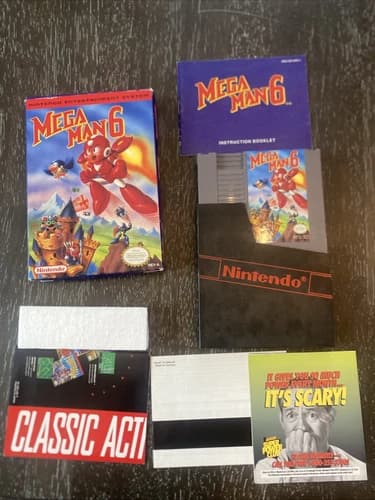 Nintendo NES Nintendo - Mega Man 6 VI 100% Complete Box Manual Inserts Good Cond