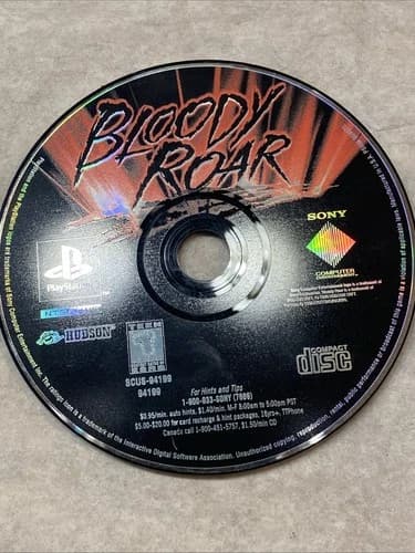 Bloody Roar (Sony PlayStation 1, 1998) Authentic Tested Ps1 Working Clean Disc