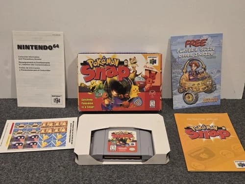 Pokemon Snap (Nintendo 64 N64, 1999) COMPLETE CIB Authentic Tested W/ Stickers!